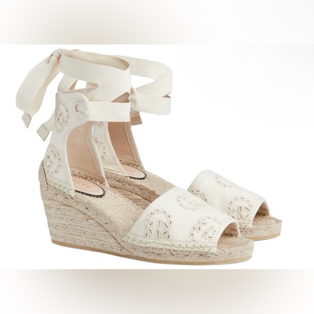 Gucci Interlocking G One Strap Sandal Espadrille